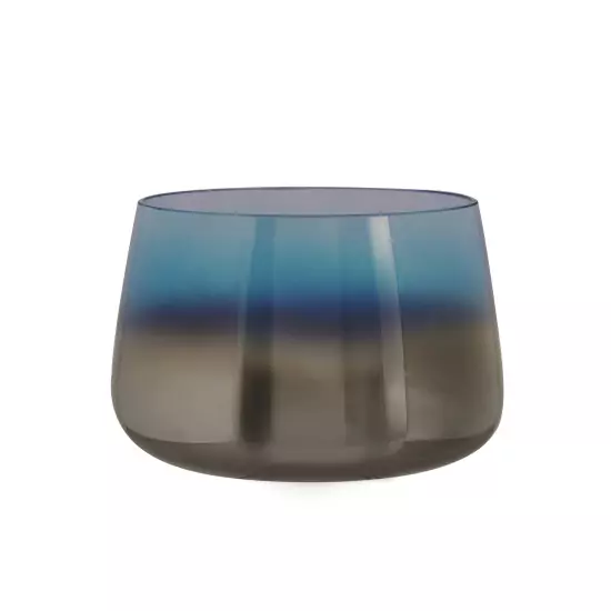 Malá modrá skleněná váza Oiled