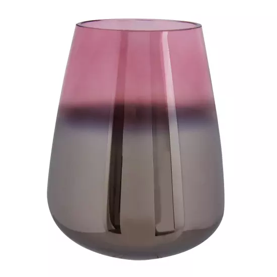 Velká růžová skleněná váza Oiled
