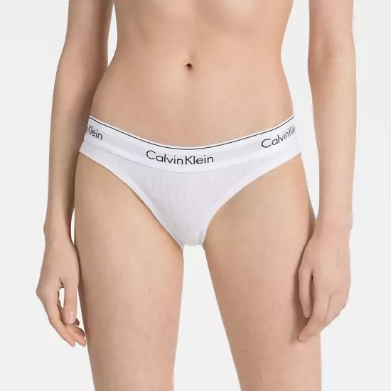 Bílé žebrované kalhotky Bikini Modern Cotton Rib