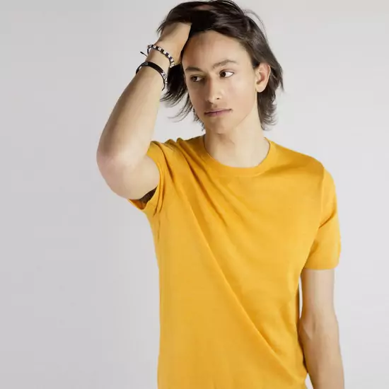 Žluté tričko z merino vlny  Thom