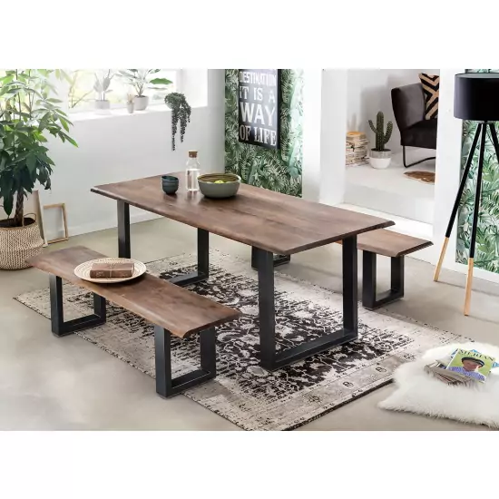Jídelní stůl TABLES & BENCHES DARK CURVE-RECTANGLE