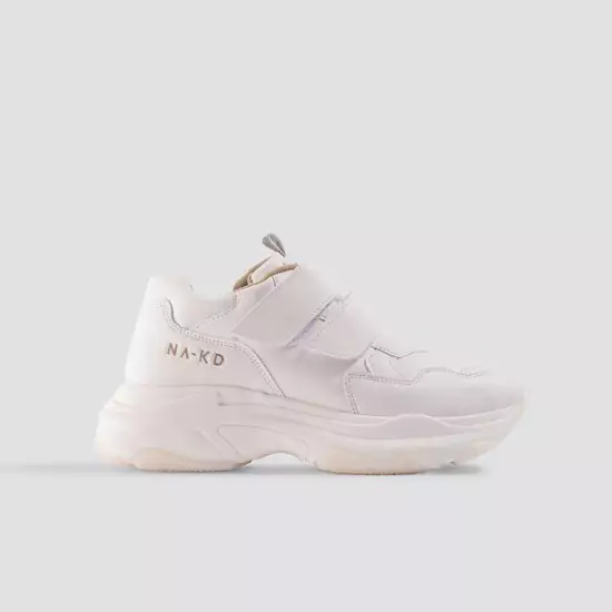 Bílé tenisky na suchý zip Chunky Sneakers