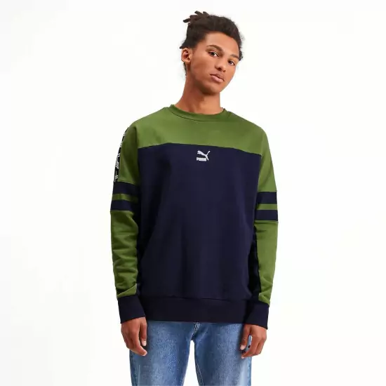 Zeleno-modrá mikina XTG Crew Men's Sweater
