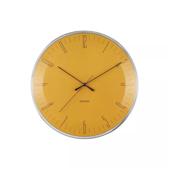 Nástěnné hodiny Dragonfly Dome Glass – žlutá