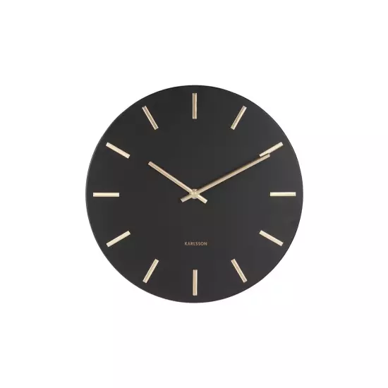 Nástěnné hodiny Charm Steel – černá, zlatá