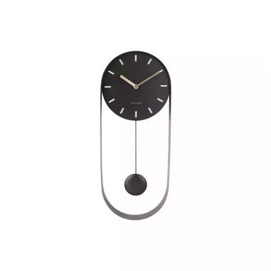 Nástěnné hodiny Pendulum Charm Steel – černá
