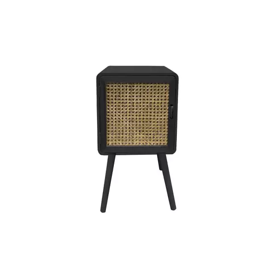 Noční stolek Retro Webbing Small – černá, béžová