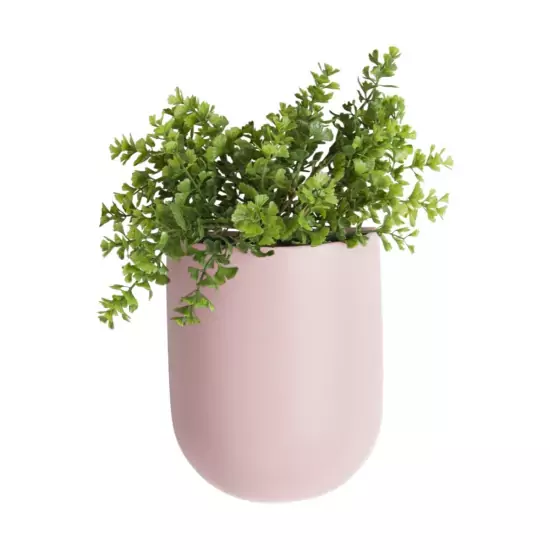Sada 3 ks: Nástěnný keramický květináč Oval – světle růžová
