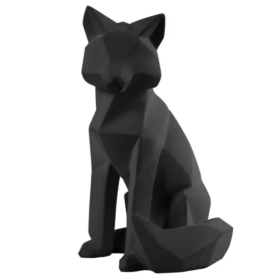 Sada 2 ks: Černá soška Origami Fox