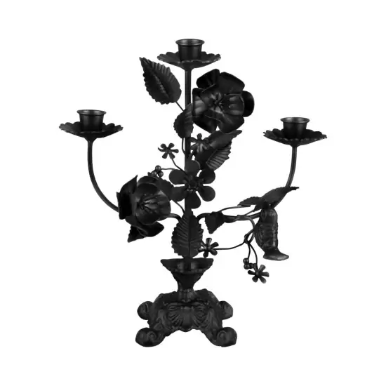 Sada 2 ks: Stolní svícen Flower – black