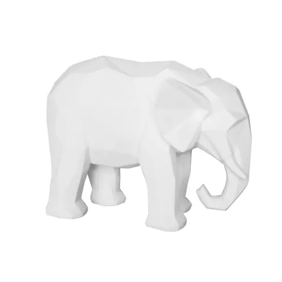 Sada 2 ks: Soška Origami Elephant – bílá