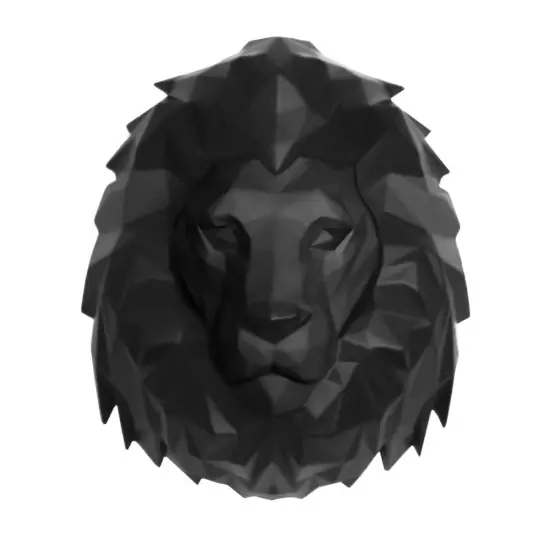 Sada 2 ks: Nástěnná dekorace Origami Lion – černá