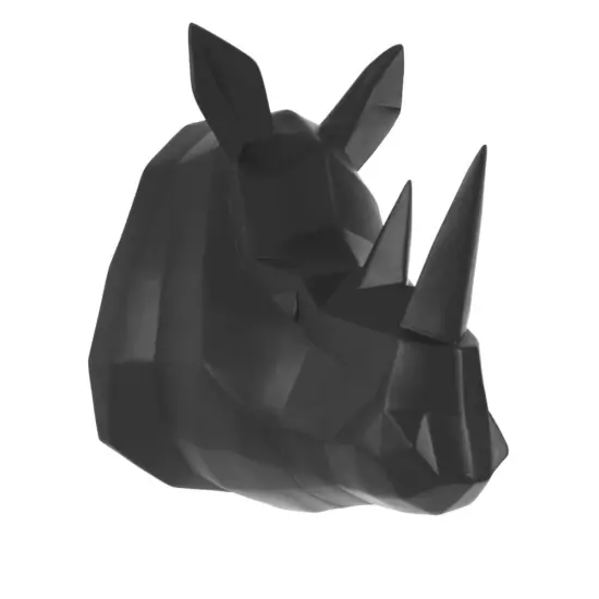 Sada 2 ks: Nástěnná dekorace Origami Rhino – černá