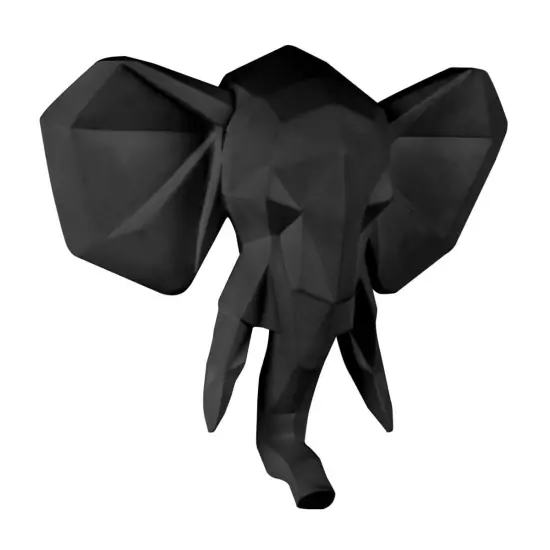 Sada 2 ks: Nástěnná dekorace Origami Elephant – černá