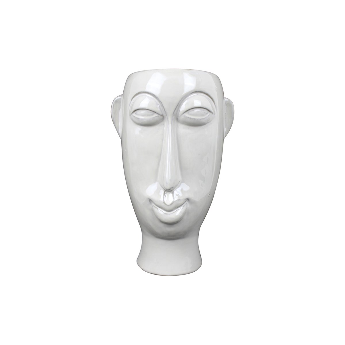 Levně PRESENT TIME Sada 3 ks – Bílý květináč Mask Long