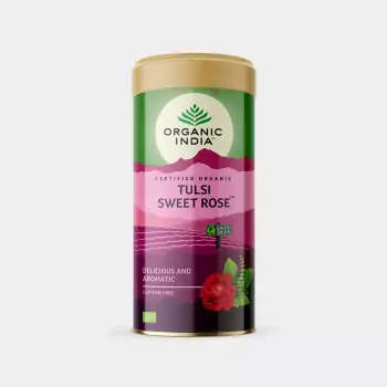 Bio čajová směs Tulsi Sladká růže, plech – Organic India