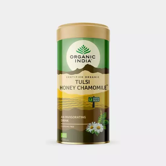 Bio čajová směs Tulsi Med + Heřmánek, plech – Organic India