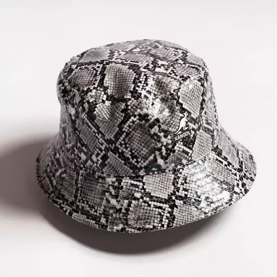 Šedý vzorovaný klobouk Snakeskin Bucket