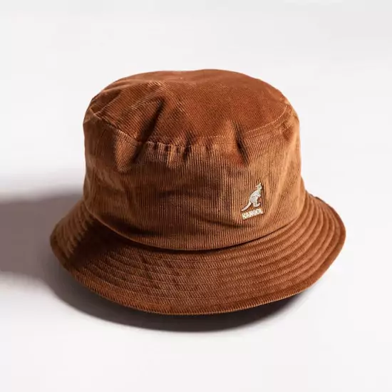 Hnědý manšestrový klobouk Cord Bucket