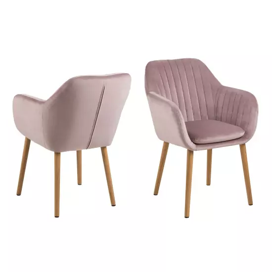 Židle s opěrkou Emilia – růžová