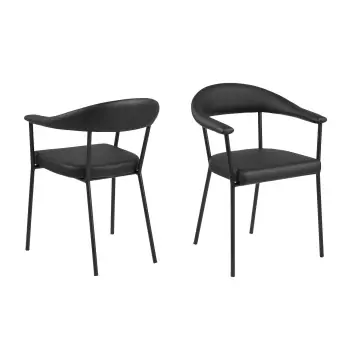 Židle s opěrkou Ava – černá