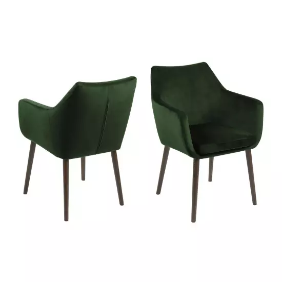 Židle s opěrkou Nora – zelená