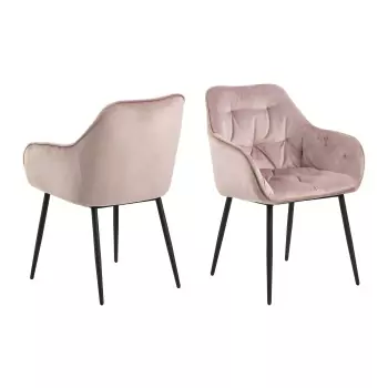 Sada 2 ks − Židle s opěrkou Brooke – růžová