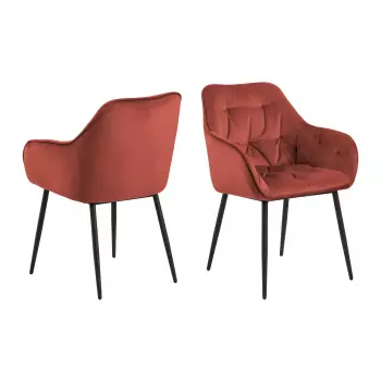 Sada 2 ks − Židle s opěrkou Brooke – červená