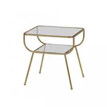 Kovový odkládací stolek s prosklenou deskou Amazing