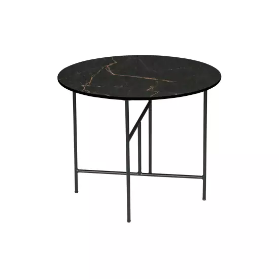 Konferenční stolek Vida s mramorovým vzhledem – ∅ 60 cm