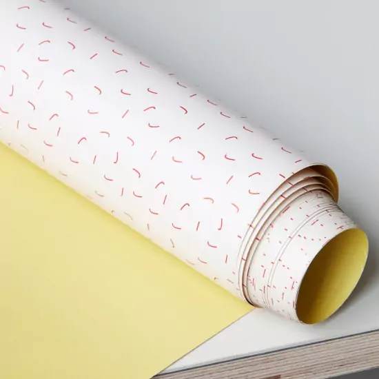 Oboustranný balicí papír – žlutý, čárkovaný
