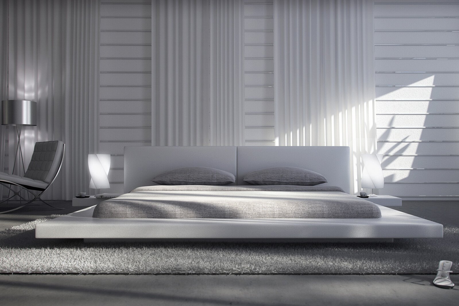 Čalouněná dvoulůžková postel 200 × 200 cm