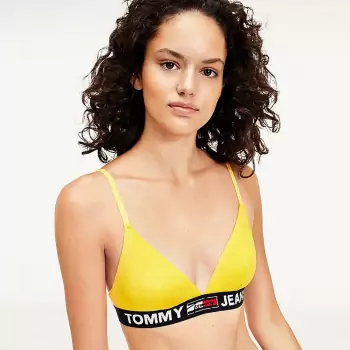 Žlutá podprsenka Triangle Bralette Unlined Tommy Jeans