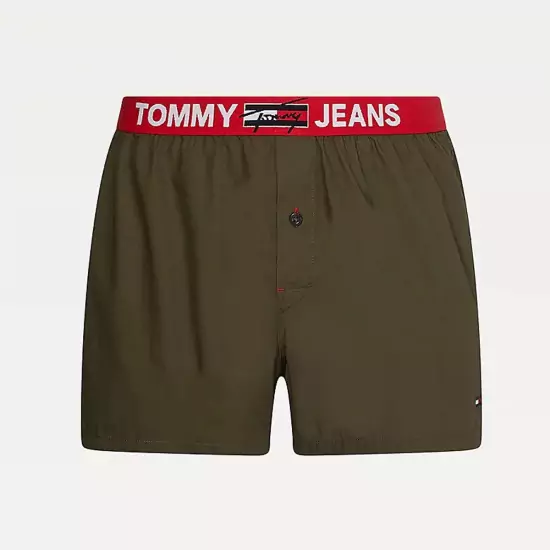 Zelené boxerky Tommy Jeans Woven Boxer