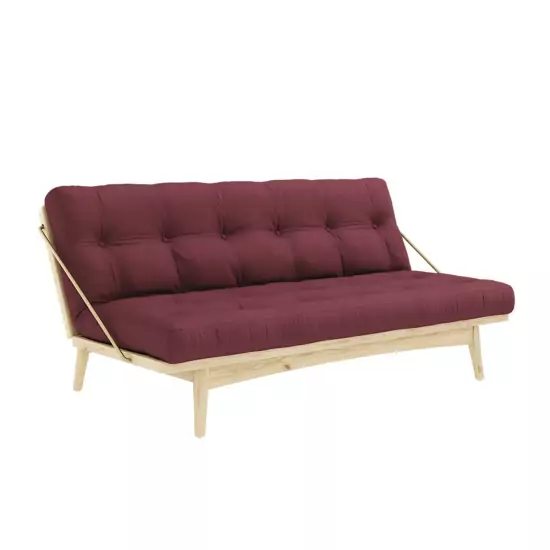 Pohovka Folk Sofa Bed – Clear lacquered/Bordeaux