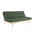 Pohovka Folk Sofa Bed – Clear lacquered/Olive Green