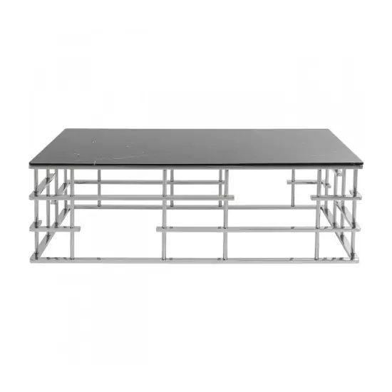 Konferenční stolek Rome – stříbrná, 130 × 70 cm