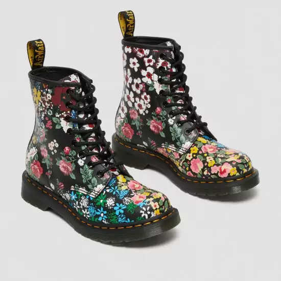 1460 Pascal Floral Mash Up Leather Boots