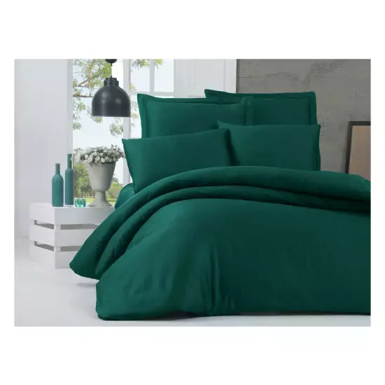 Tmavě zelený saténový set ložního prádla Alisa