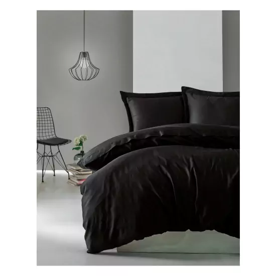 Černý saténový set ložního prádla Elegant Premium