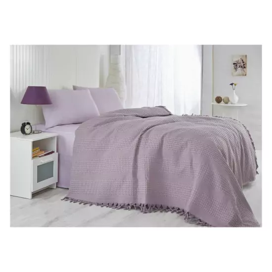 Fialový přehoz na postel – 220 × 240 cm