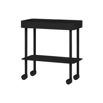 Černý odkládací stolek Nolle – zásobník a police