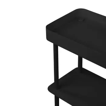 Černý odkládací stolek Nolle – 2 zásobníky a police