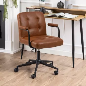 Kancelářská židle s opěrkou Cosmo – hnědá