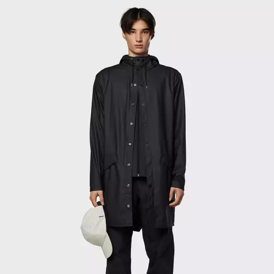 Černý voděodolný kabát Long Jacket