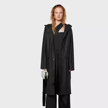 Černý voděodolný kabát Longer Jacket