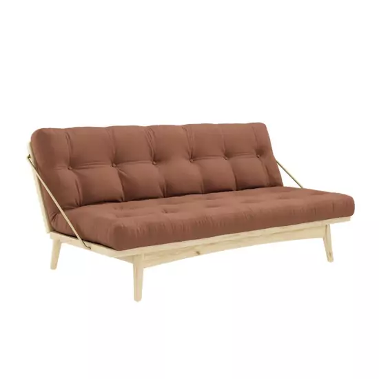 Pohovka Folk Sofa Bed – Clear lacquered/Clay brown