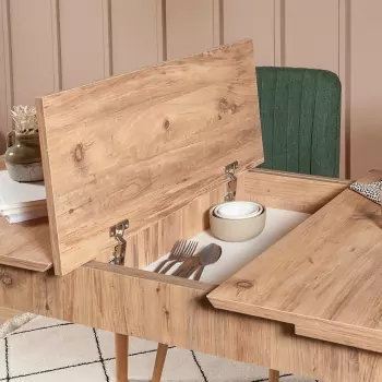 Jídelní stůl, židle a lavice – sada 5 ks